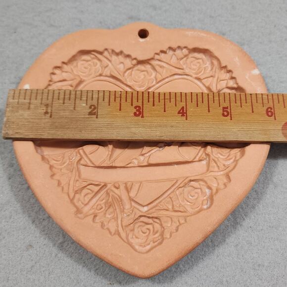 Cotton Press HEART & LOVEBIRDS Cookie Press Mold Paper Casting 1992 Vintage - Picture 5 of 6
